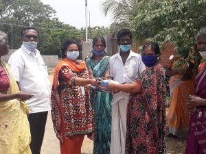 AIM School helping a near by village families financially affected the Corona Curfew